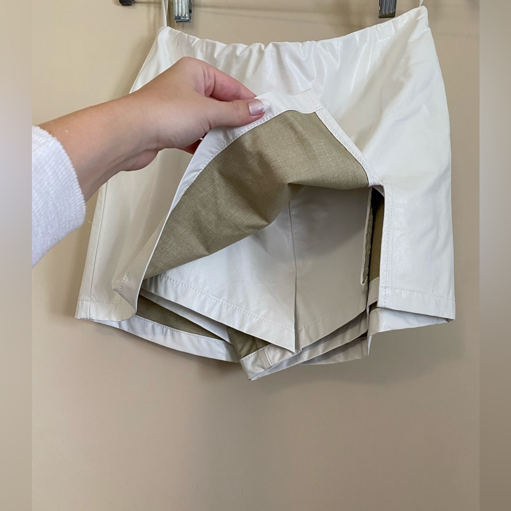 White faux leather miniskirt